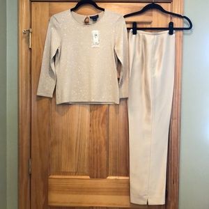 Gorgeous Silk Cream Champagne Color Vintage Ann Taylor Set